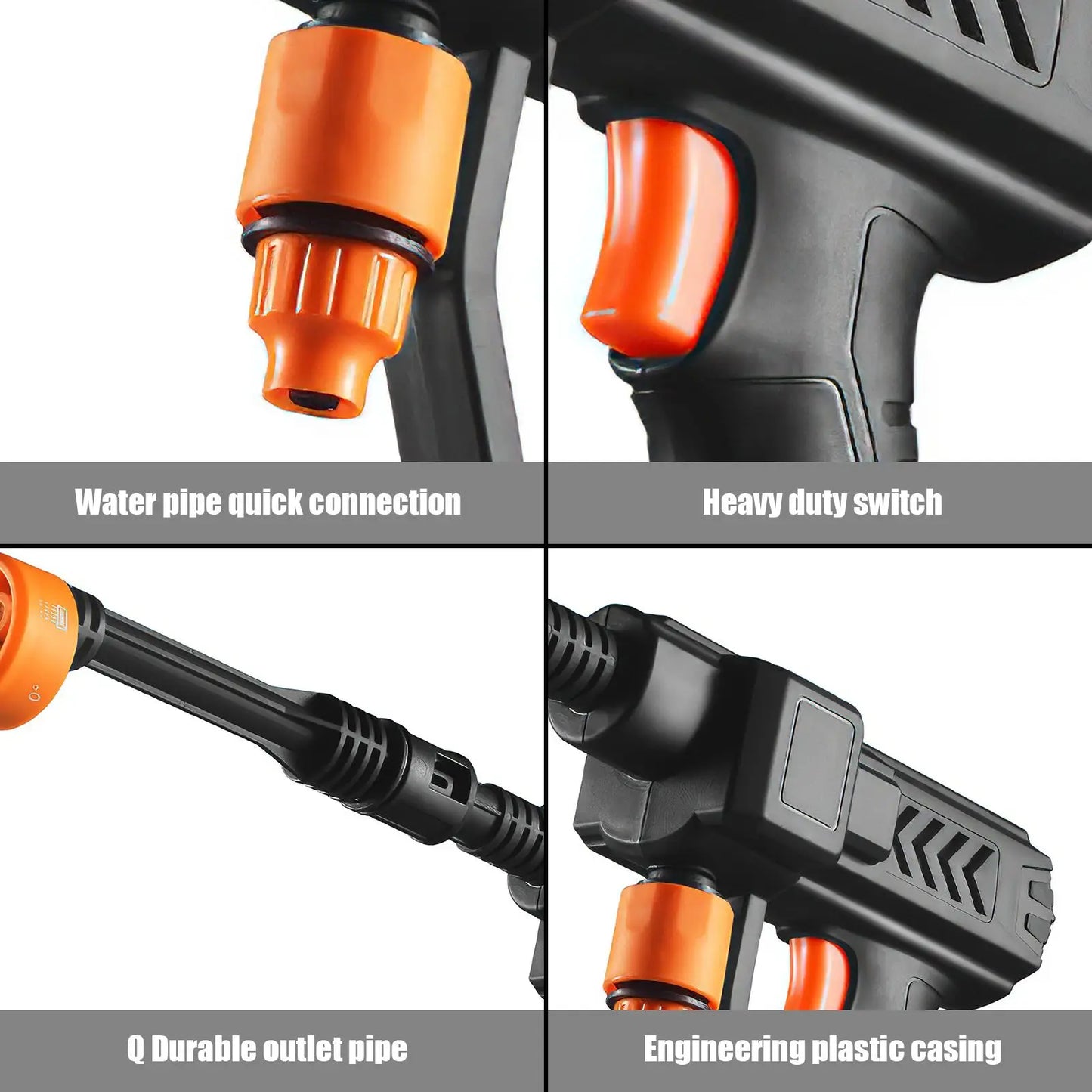 Idropulitrice a Batteria 48v 6-in-1 ad Alta Pressione 50 Bar  Pistola portatile Senza Fili Pulitore Universale 4 modalità di spruzzo