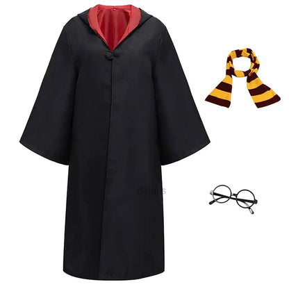 🧙‍♀️ Costume da Mago per Donne e Ragazze - Mantello e Toga Stile Scuola di Magia, Per Halloween e Cosplay!