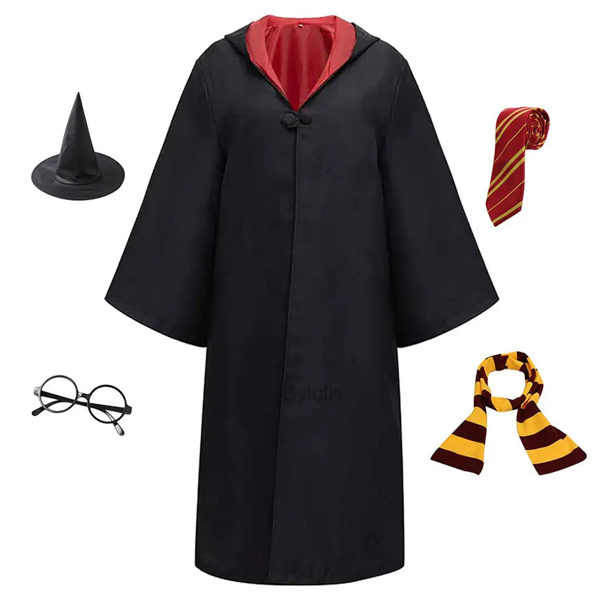🧙‍♀️ Costume da Mago per Donne e Ragazze - Mantello e Toga Stile Scuola di Magia, Per Halloween e Cosplay!