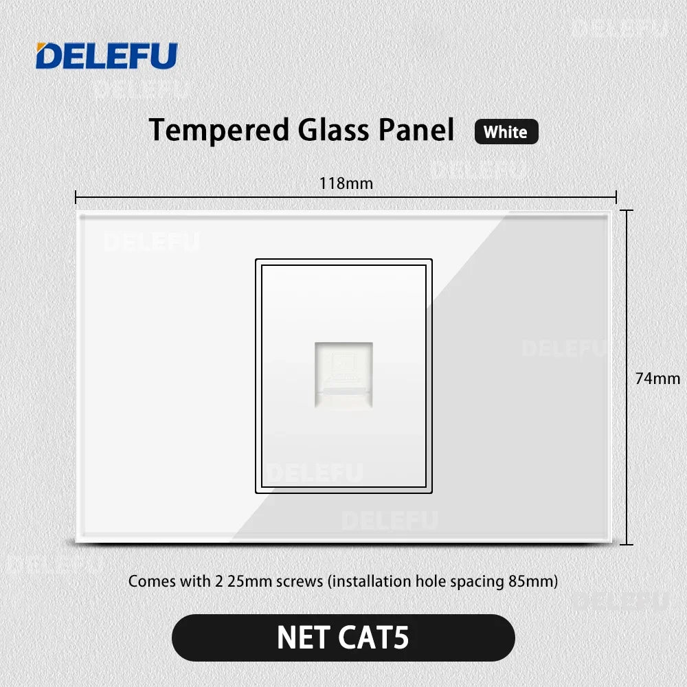 ⚡ Presa Muro Smart DELEFU - Vetro Temperato Bianco, USB Type-C, Ricarica Rapida 20W, Compatibile con Schuko Italia