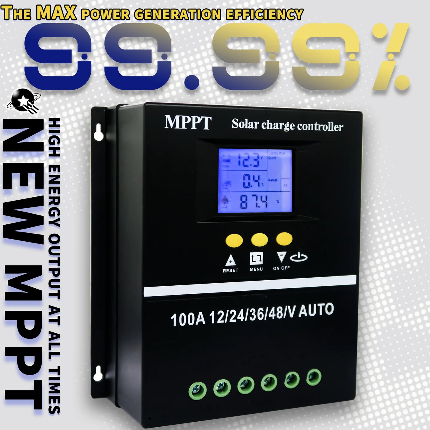 Regolatore Carica Solare MPPT 100A 12V/24V/36V/48V Doppia USB