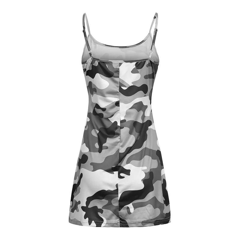 Vestito Sexy Mimetico - Mini Dress Estate Senza Maniche Donna