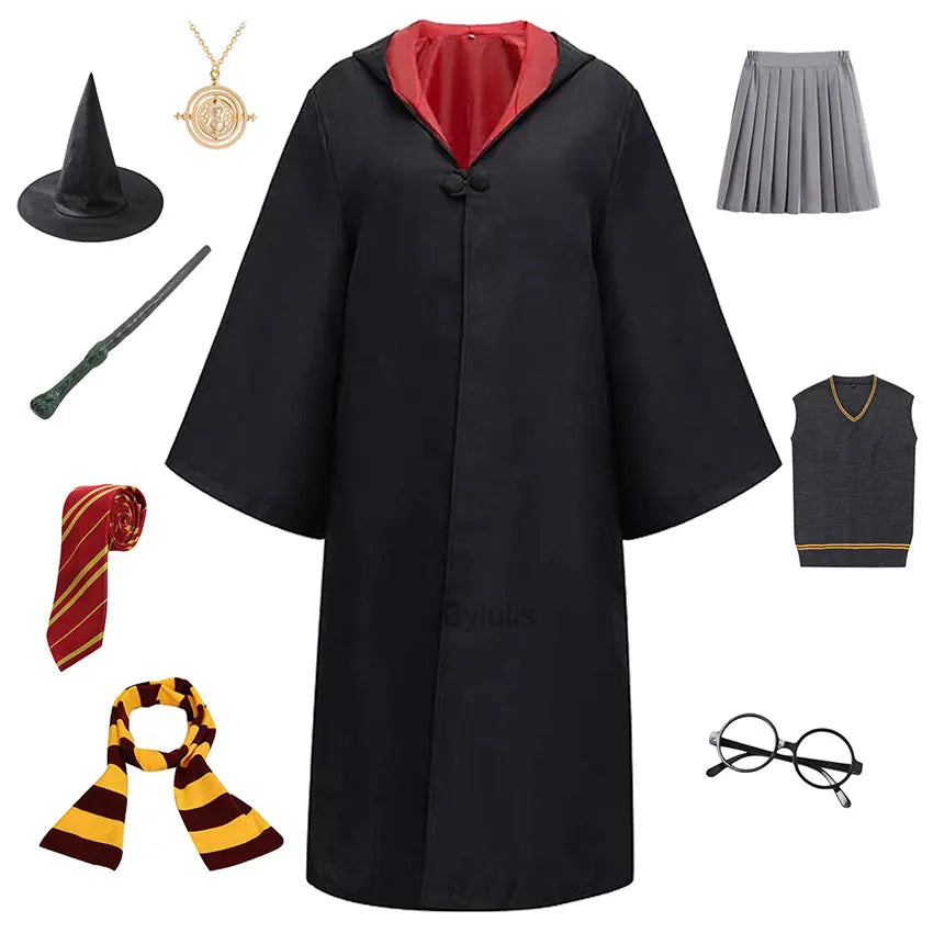 🧙‍♀️ Costume da Mago per Donne e Ragazze - Mantello e Toga Stile Scuola di Magia, Per Halloween e Cosplay!
