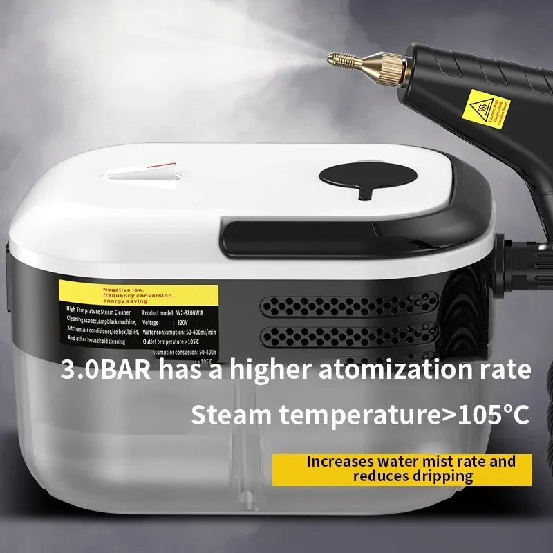 Pulitore a Vapore Portatile Sterilizza Auto, Divani Cucina Condizionamento 105°C