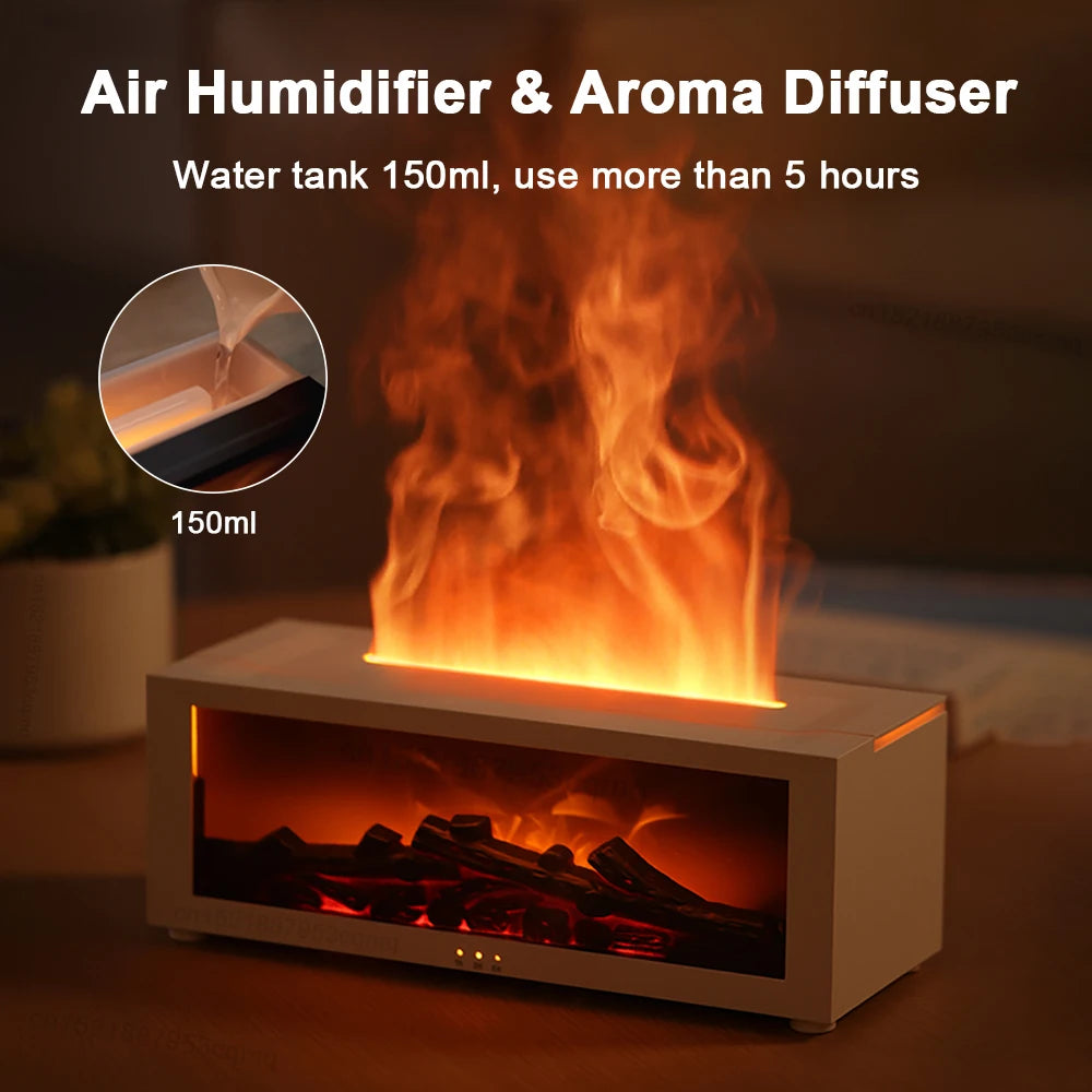 Diffusore Aroma con Fiamma Effetto Realistico! Controllo Remoto,Luci LED e Umidificatore - Crea la Tua Atmosfera Magica!