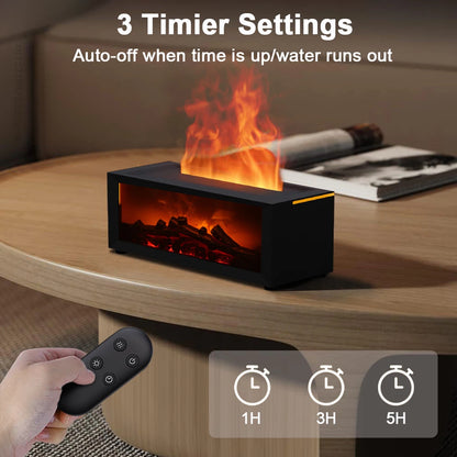Diffusore Aroma con Fiamma Effetto Realistico! Controllo Remoto,Luci LED e Umidificatore - Crea la Tua Atmosfera Magica!