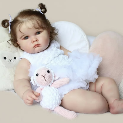 Bambola Reborn Realistica 60cm - Silicone Morbido con Vena 3D - Fatta a Mano