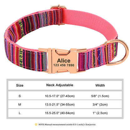 COLLARE CANI PERSONALIZZATO! 🐶 Nylon Resistente + ID GRATIS - Taglia S/M/L