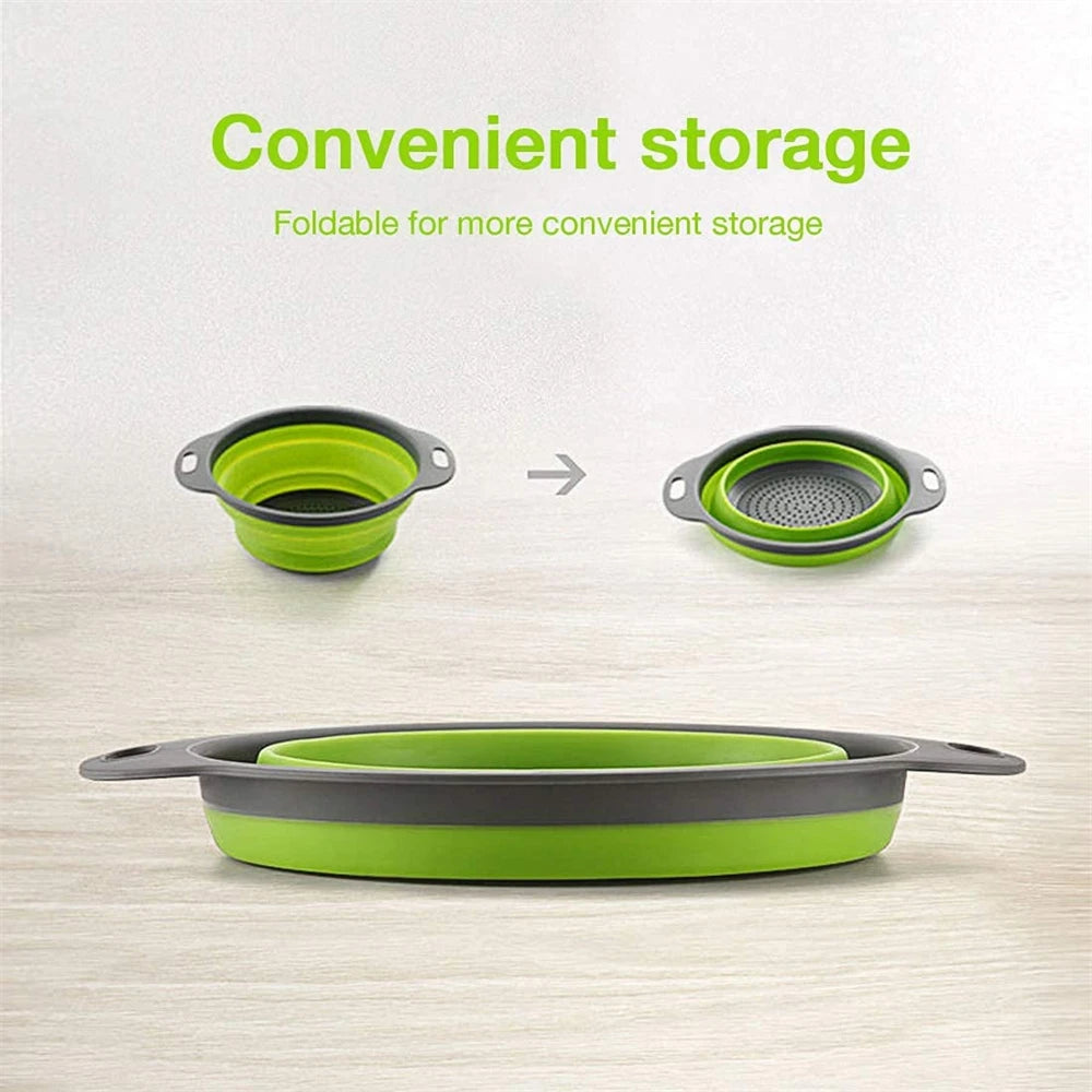 2 Colini Pieghevoli in Silicone - Scolapiatti & Frutta - Cucina Pratica