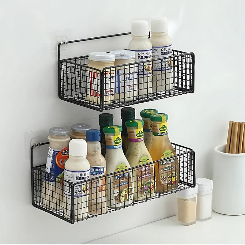 Scaffale Parete Adesivo - Per Cucina, Bagno - No Fori, Porta Oggetti