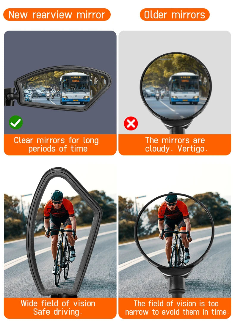 Specchietto Retrovisore Bici 360° HD – Acciaio Inossidabile, Montaggio Universale