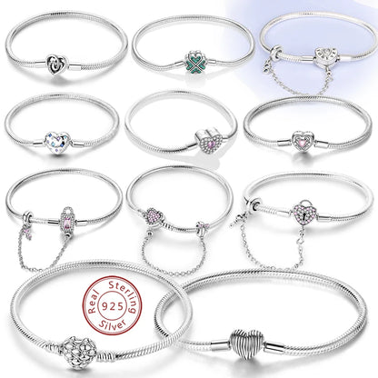 Bracciale in Argento 925 - Cuori con Zirconi, Regalo Perfetto per Donne, Gioiello Elegante e Personale