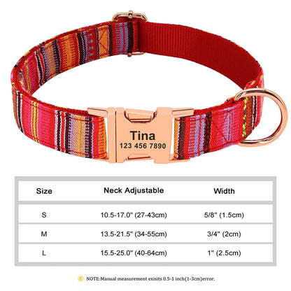 COLLARE CANI PERSONALIZZATO! 🐶 Nylon Resistente + ID GRATIS - Taglia S/M/L