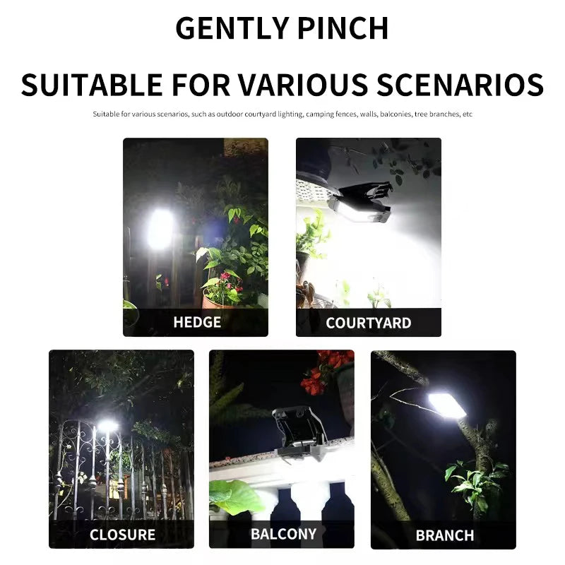 Luce Solare di Sicurezza con Sensore di Movimento | Clip Super Luminosa, IP65 Impermeabile | Lampada da Esterno per Giardino, Campeggio, Recinzione