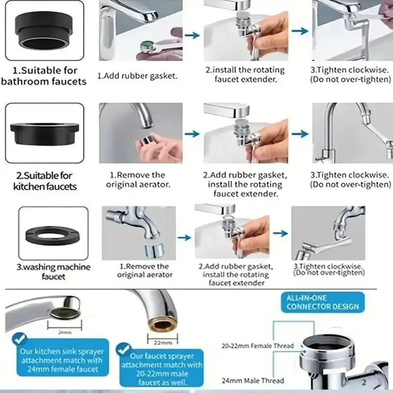🚰Prolunga per Rubinetto 2 Pezzi - Braccio Robotico 360