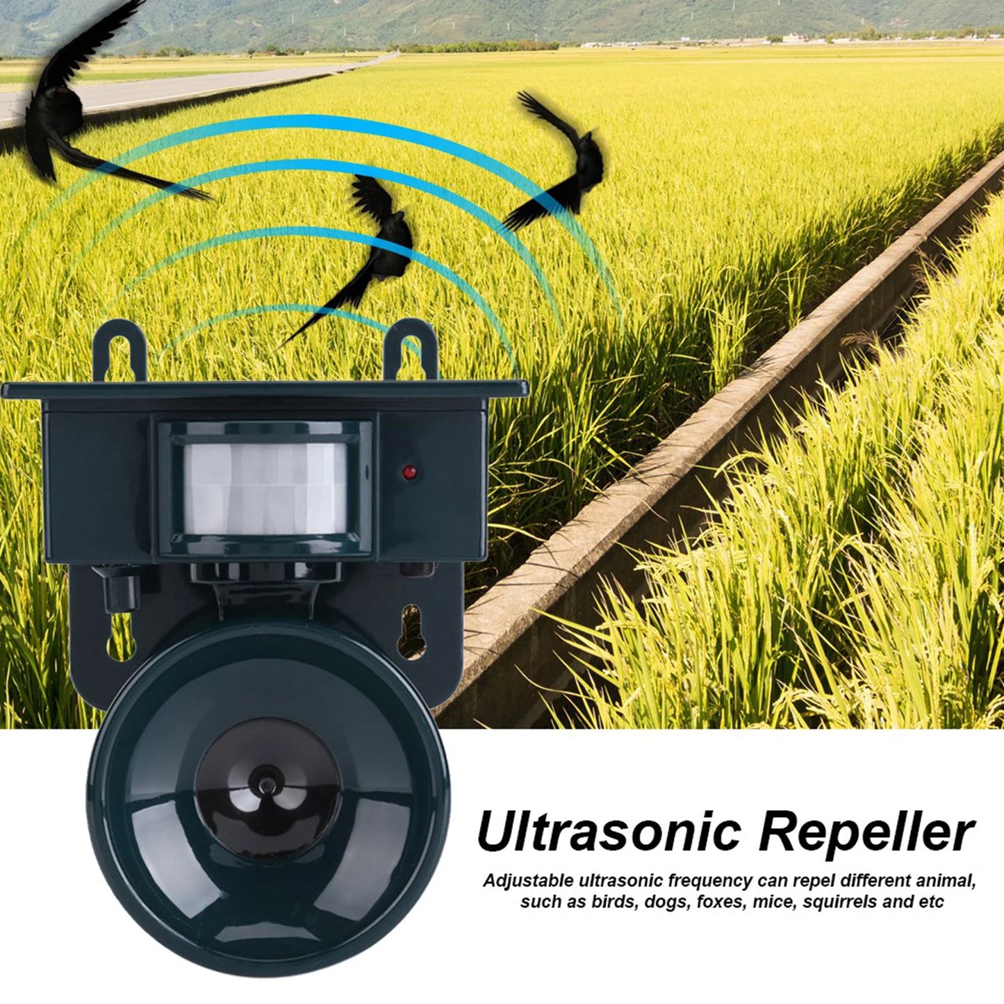 Sensore di movimento PIR ad energia solare repellente per parassiti ad ultrasuoni Bird Dog Cat Mouse Chaser repellente ad ultrasuoni repellente solare per parassiti