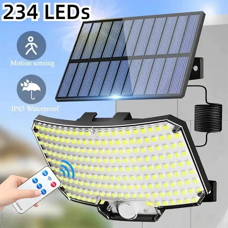 Lampada da Parete Giardino LED Solare | Super Luminosa 800 LED, Sensore Movimento, IP65 Impermeabile, 3 Modalità | Luce Esterna