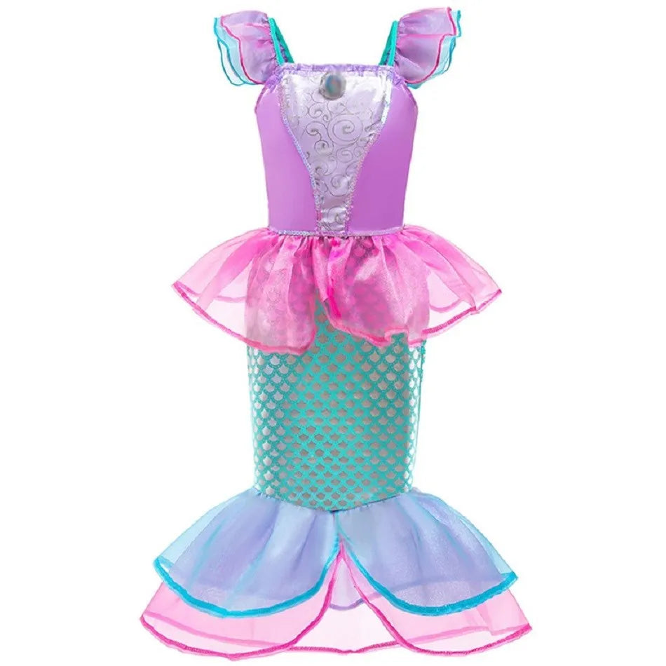 Abito Principessa per Bambine - Costume Elsa, Anna, Jasmine, Rapunzel per Feste e Carnevale