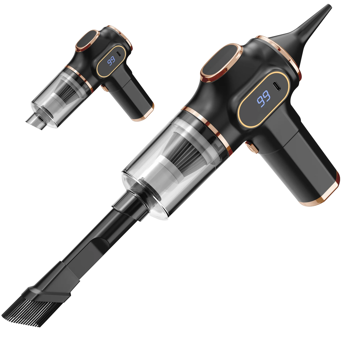 Aspirapolvere & Soffiatore Wireless Auto/Casa ABS 130W | Potente Pulitore per Auto, Divano, Ufficio, Tappeti | Macchina Ricaricabile per la Casa