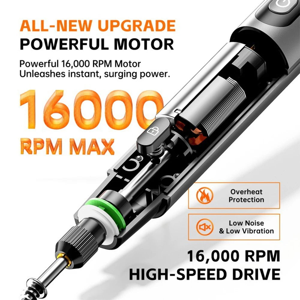 Mini Smerigliatrice Elettrica Penna per Incisione | 4.2V Senza Fili | 10000-16000 RPM | per Gioielli, Metallo, DIY