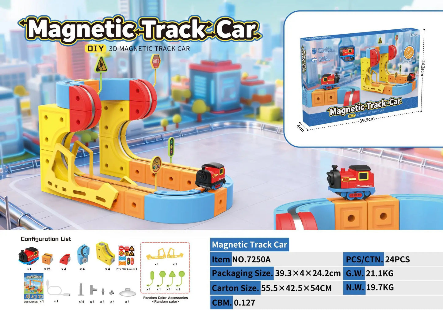 Treno Giocattolo Levitazione Magnetica 3D | Pista Cubo Fai Da Te Educativo | Regalo Bambini Natale Compleanno
