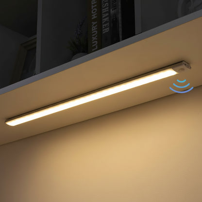 Luce Armadio a Sensore di Movimento Ricaricabile | LED Adesiva Autonoma 10-50cm | per Interni Cucina Guardaroba