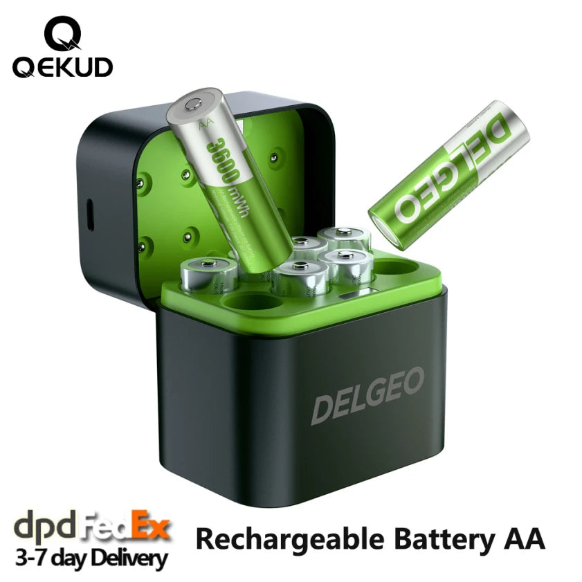 8 Batterie AA Litio Ricaricabili Tipe-C🔋 | 1.5V, 3600MWh | Case Carica Integrata
