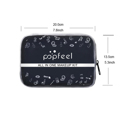 Trucco Completo Tutto-in-Uno popfeel - Kit Makeup con Ombretti, Fondotinta, Pennelli, Gloss Labbra