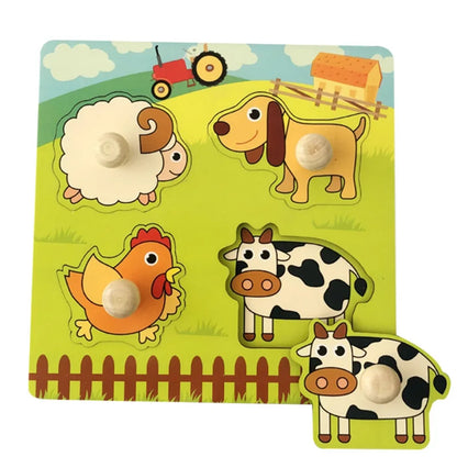 🧩 Puzzle Montessori in Legno per Bambini 1-3 Anni – Gioco Educativo per Imparare Divertendosi