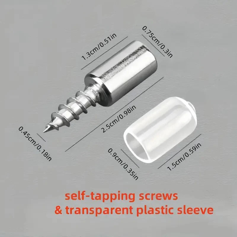Viti Autofilettanti con Coperture Antipolvere | M2x3mm | Acciaio al Carbonio | per Mobili, Armadi, Librerie, Vetrine