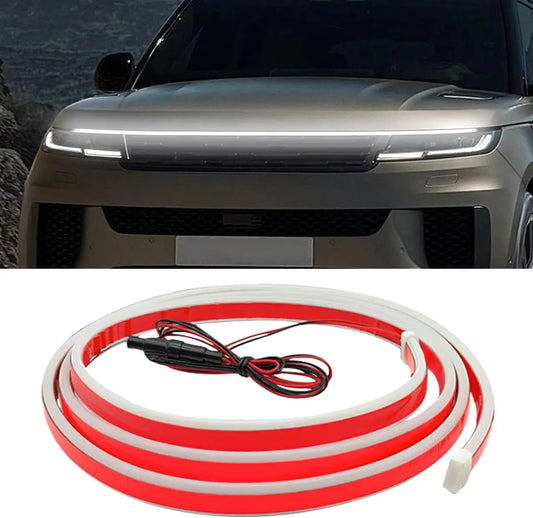 Striscia LED Cofano Auto 180/240cm | Flessibile Impermeabile, Scansione Dinamica, Luci Accensione | Tuning Automotive