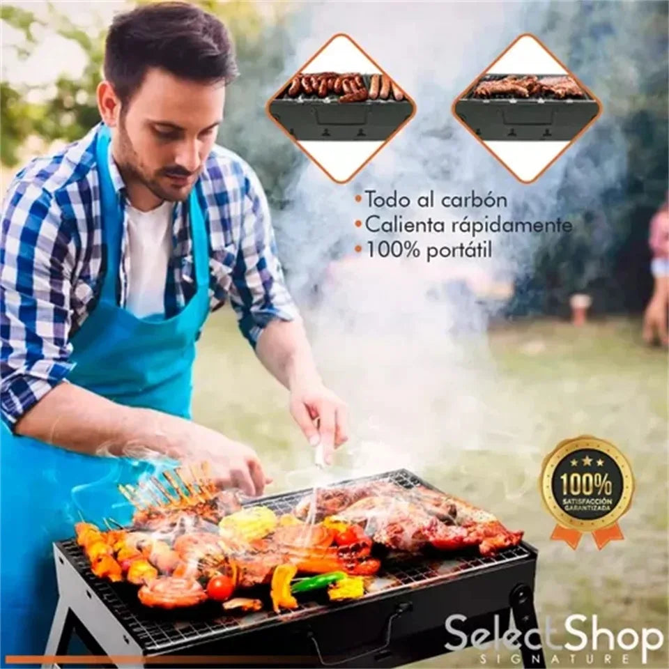 🔥 Grill da Viaggio Portatile in Acciaio Inox – Kit Completo per BBQ Ovunque!