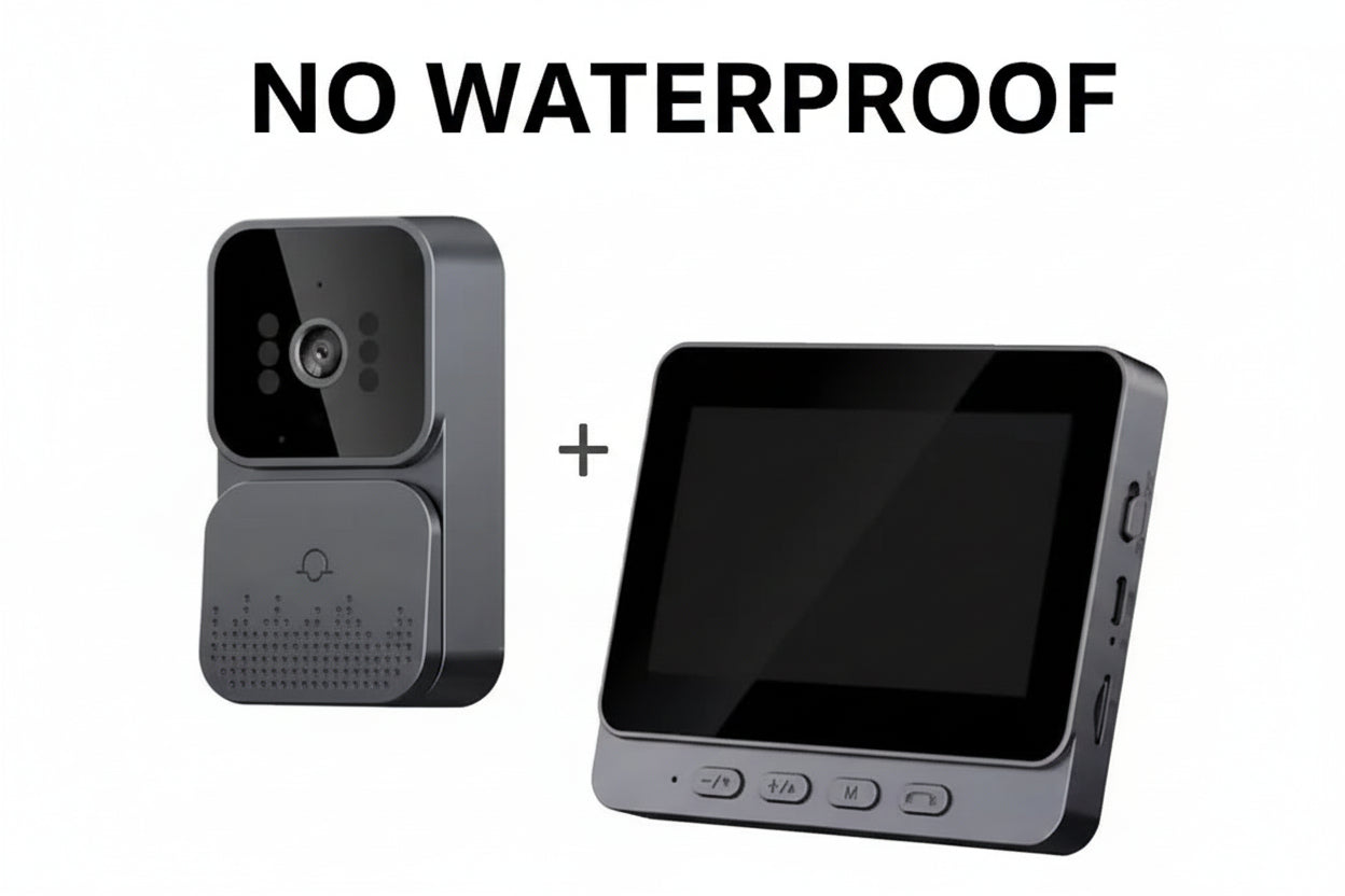 Video Citofono Wireless con Campanello | Schermo IPS 4.3", Visione Notturna IR, Impermeabile | Campanello Visivo per Casa, Ufficio, Appartamento