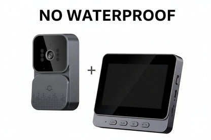 Video Citofono Wireless con Campanello | Schermo IPS 4.3", Visione Notturna IR, Impermeabile | Campanello Visivo per Casa, Ufficio, Appartamento