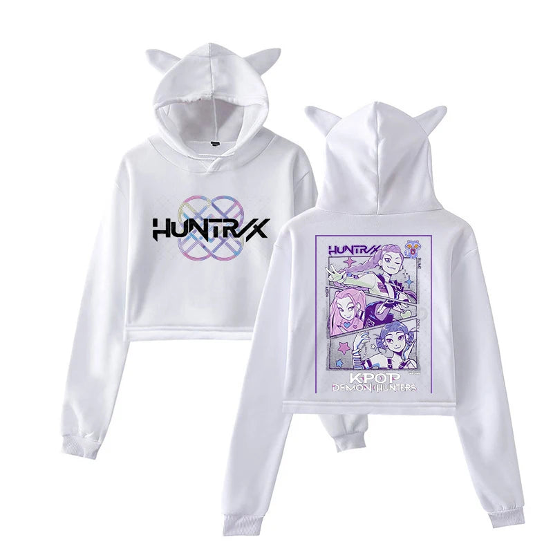 😻 Felpa KPop Demon Hunters con Orecchie da Gatto - Crop Top Manica Lunga, Stile Harajuku!
Perfetta per fan del KPop e streetwear. Unisex, trendy e comoda. 🎶🔥