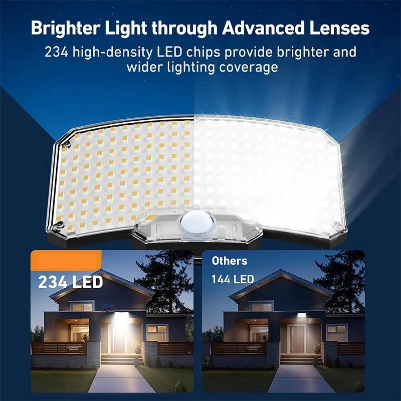 Lampada da Parete Giardino LED Solare | Super Luminosa 800 LED, Sensore Movimento, IP65 Impermeabile, 3 Modalità | Luce Esterna
