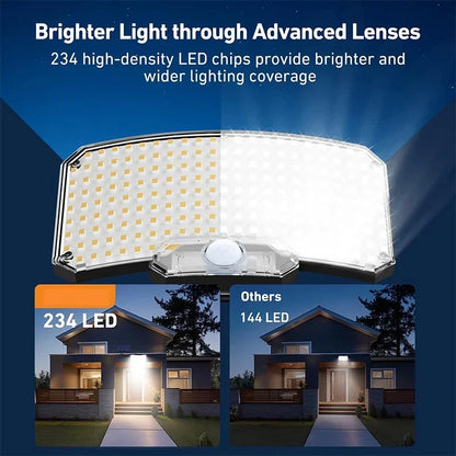 Lampada da Parete Giardino LED Solare | Super Luminosa 800 LED, Sensore Movimento, IP65 Impermeabile, 3 Modalità | Luce Esterna