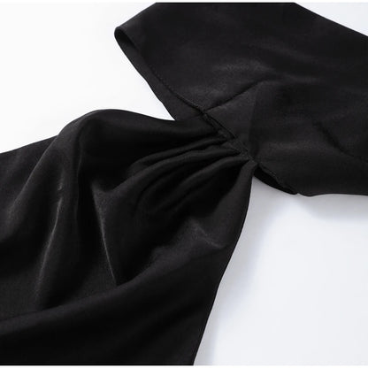 ABITO LUNGO ELEGANTE DONNA – Stile Senza Spalle con Schiena Nuda, Perfetto per l’Estate 2025!