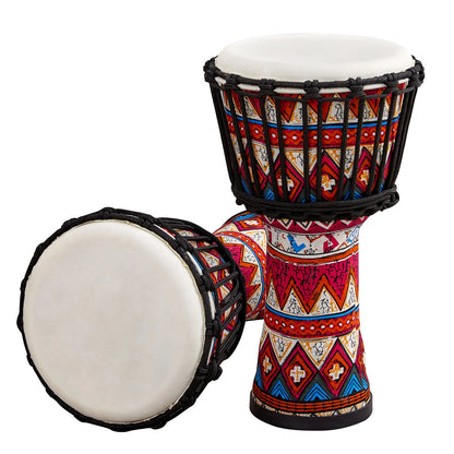 Djembe Africano 8'' Portatile - Tamburo a Mano con Motivi Colorati 🎵