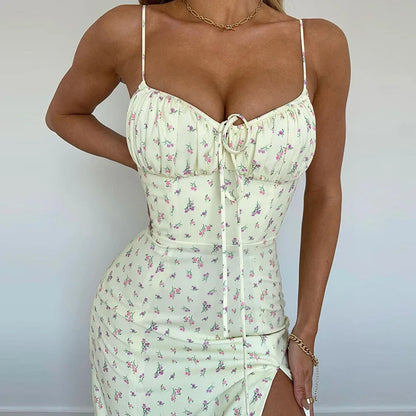 Vestito Lungo Floreale Elegante 2025 - Abito Bodycon Donna per Spiaggia & Streetwear