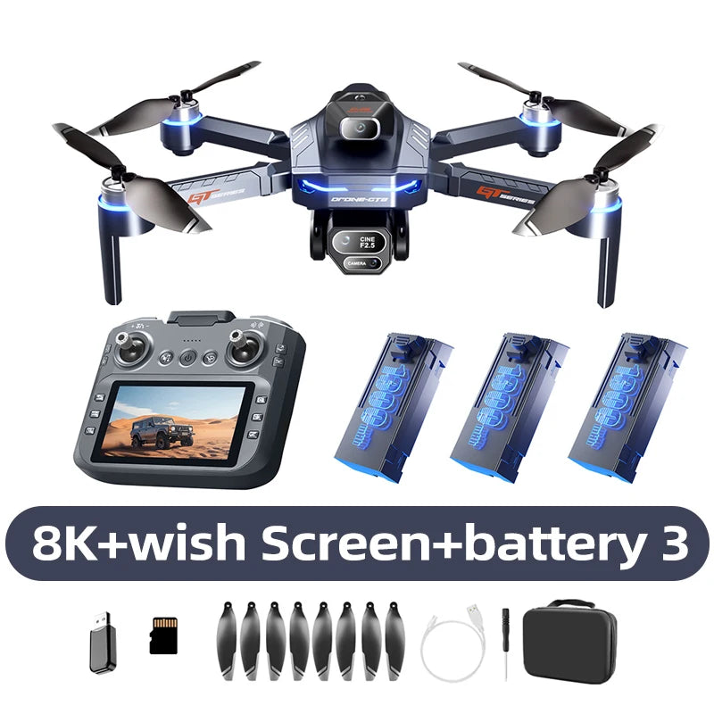 Drone 4K Mijia GT8 FPV, Antenna Lungo Raggio, Evita Ostacoli, Schermo LCD