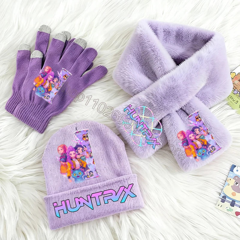 Cappello, Sciarpa e Guanti K-Pop Demon Hunters - Set Invernale Bambine 3 Pezzi