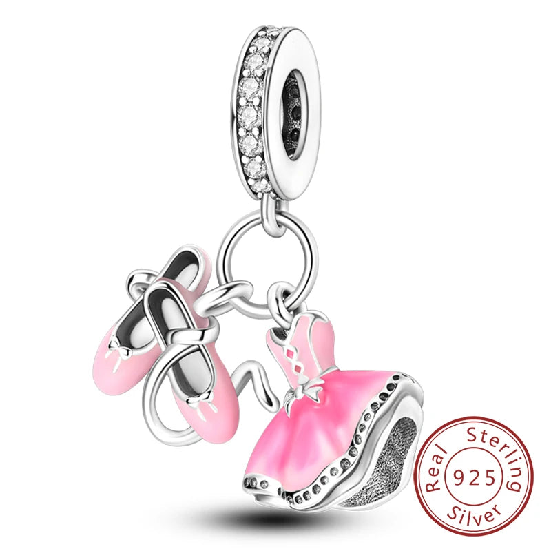 Ciondoli Argento 925 - Fiocco, Bottiglietta Profumo Rosa, Charm Femminili per Bracciali Fai-Da-TeDolci e raffinati, perfetti per creare gioielli unici. Regalo ideale per donne e ragazze!