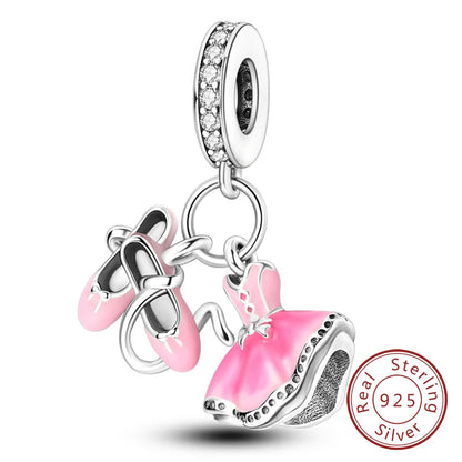 Ciondoli Argento 925 - Fiocco, Bottiglietta Profumo Rosa, Charm Femminili per Bracciali Fai-Da-TeDolci e raffinati, perfetti per creare gioielli unici. Regalo ideale per donne e ragazze!