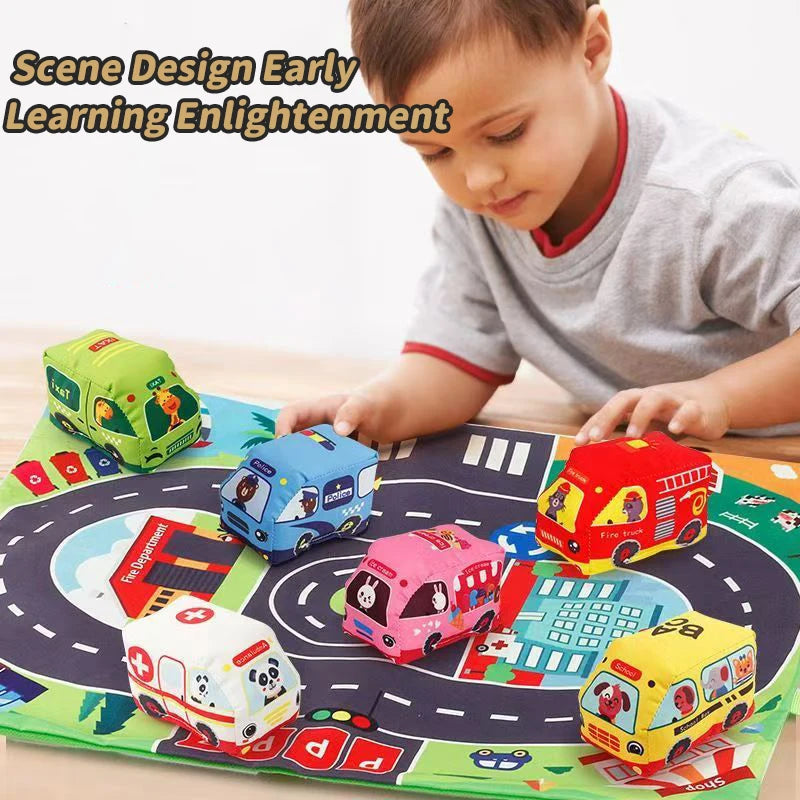 🚗 Set Auto Morbide con Tappetino Gioco - Giocattolo Educativo per Neonati