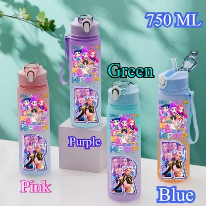 Borraccia K-POP Demon Hunters da 750ml con Cannuccia