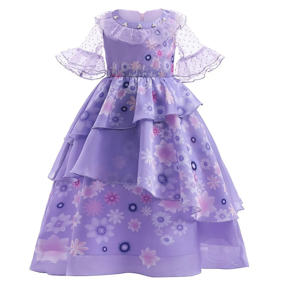 Abito Principessa per Bambine - Costume Elsa, Anna, Jasmine, Rapunzel per Feste e Carnevale