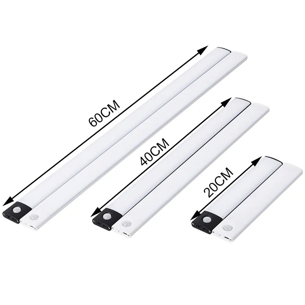Luce Armadio a Sensore di Movimento Ricaricabile | LED Adesiva Autonoma 10-50cm | per Interni Cucina Guardaroba