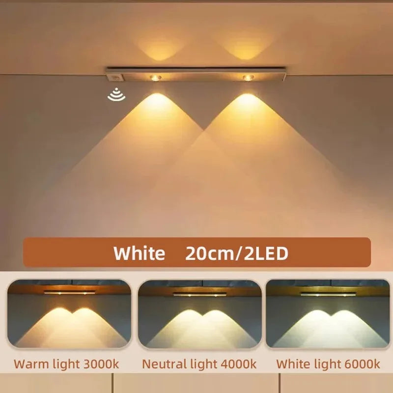 Luci LED Ultra Sottili Sotto Armadio | Sensore Movimento , 3 Colori Dimmerabili | per Cucina, Camera, Guardaroba