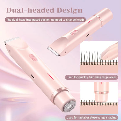 Depilatore Elettrico Femminile Ricaricabile | Doppia Testa Rotante, Design Galleggiante, Batteria 400mAh, Ricarica USB-C | per Viso, Bikini, Ascelle, Gambe